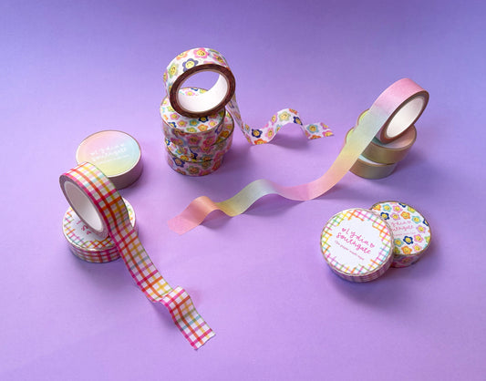 Rainbow Gingham Washi Tape