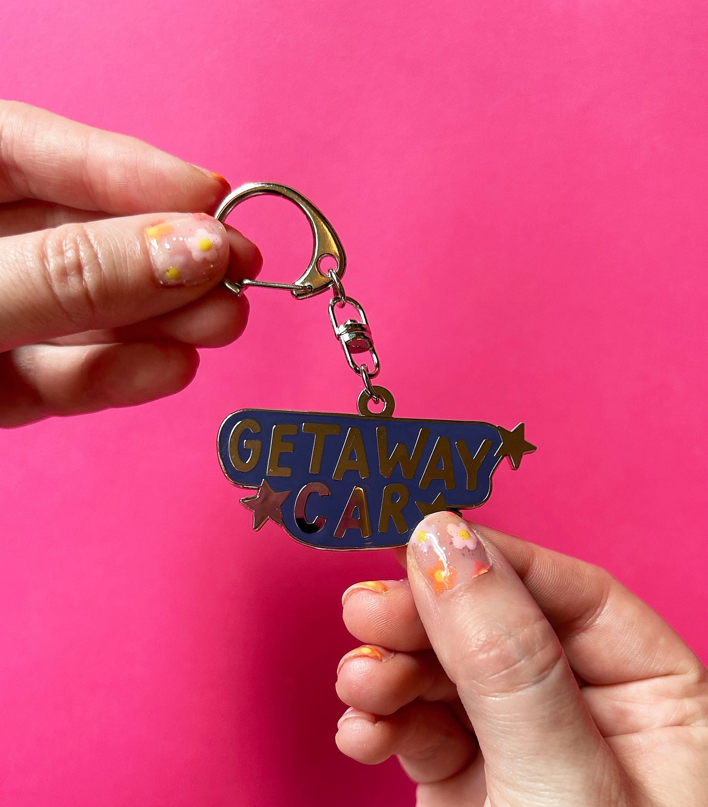 Getaway Car Enamel Keyring