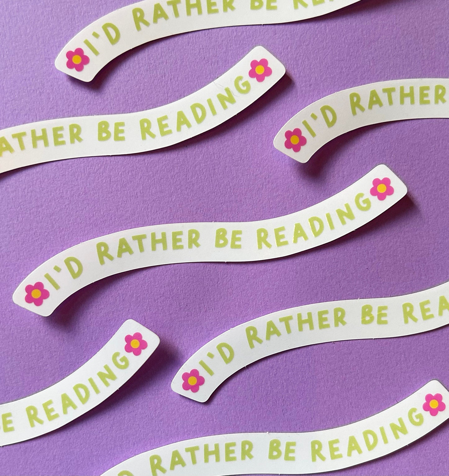 I'd Rather Be Reading Clear Vinyl Sticker