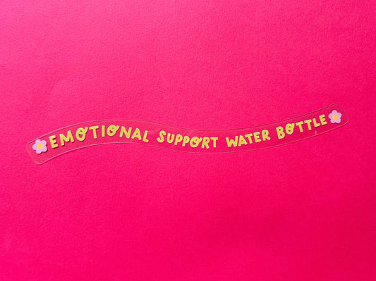 Green Emotional Support Water Bottle Clear Vinyl Sticker