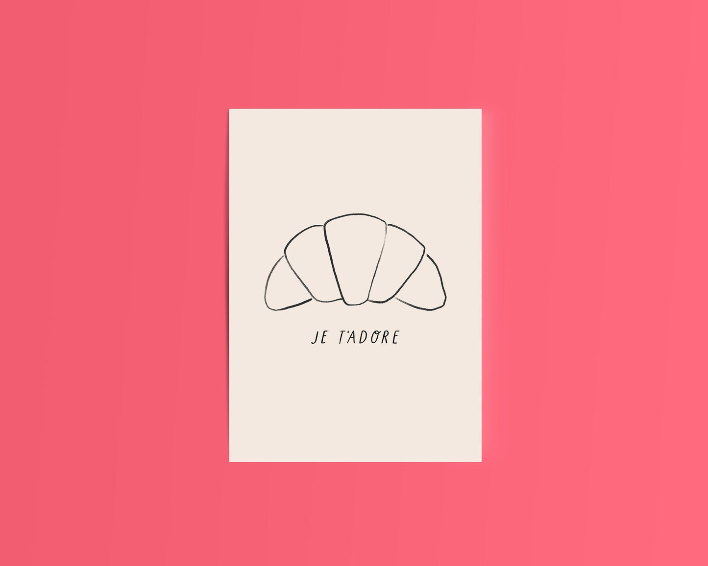 Je T'adore Croissant Card