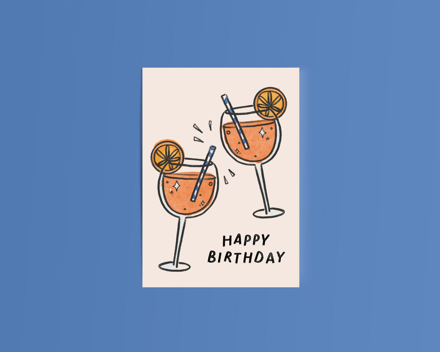 Happy Birthday Italian Spritz Print Card