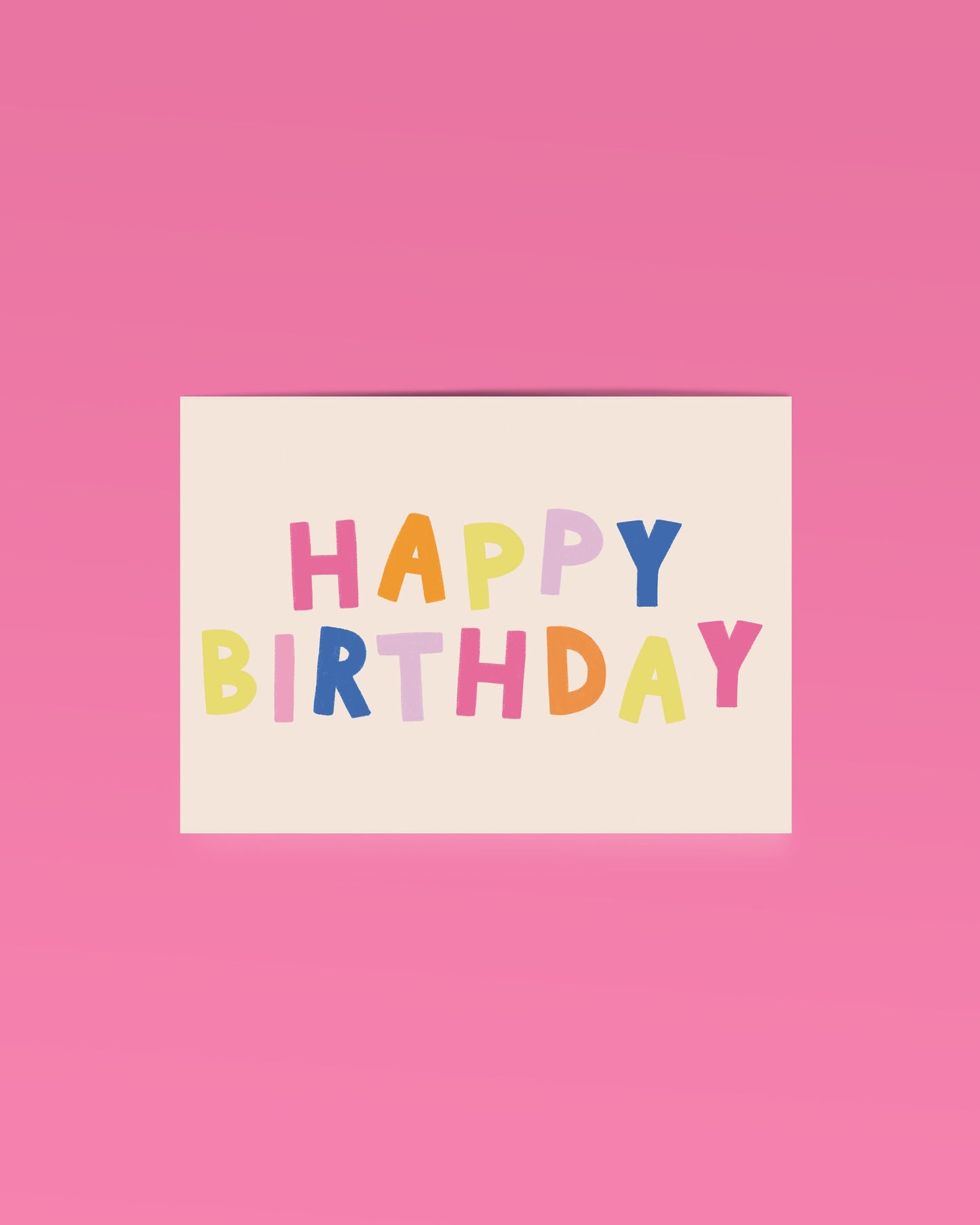 Happy Birthday Pink Colourful Card