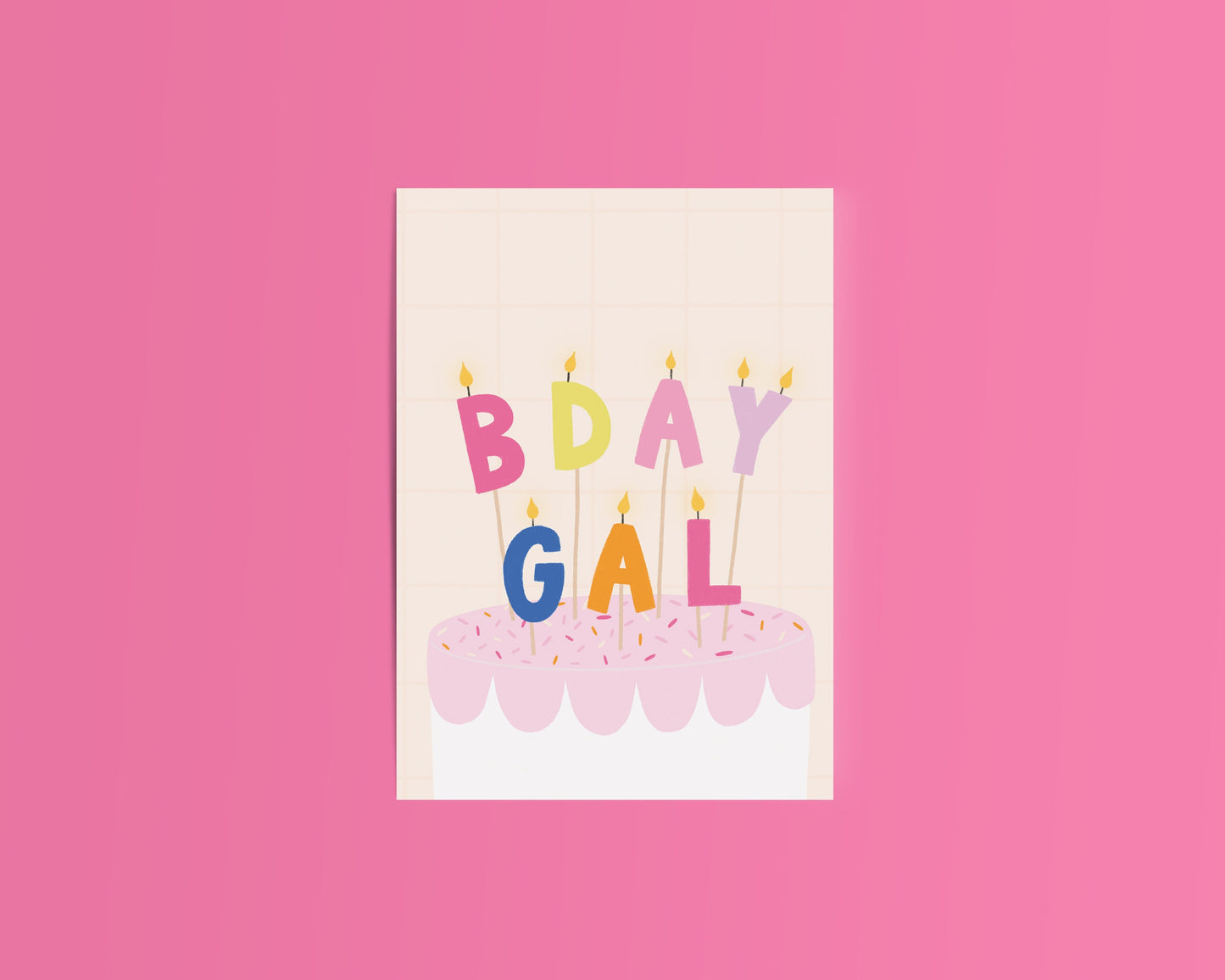Bday Gal Cake Print Card