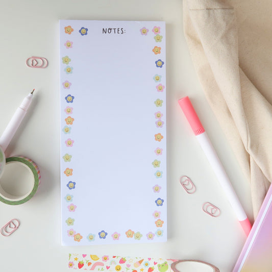 Smiley Flowers List Pad