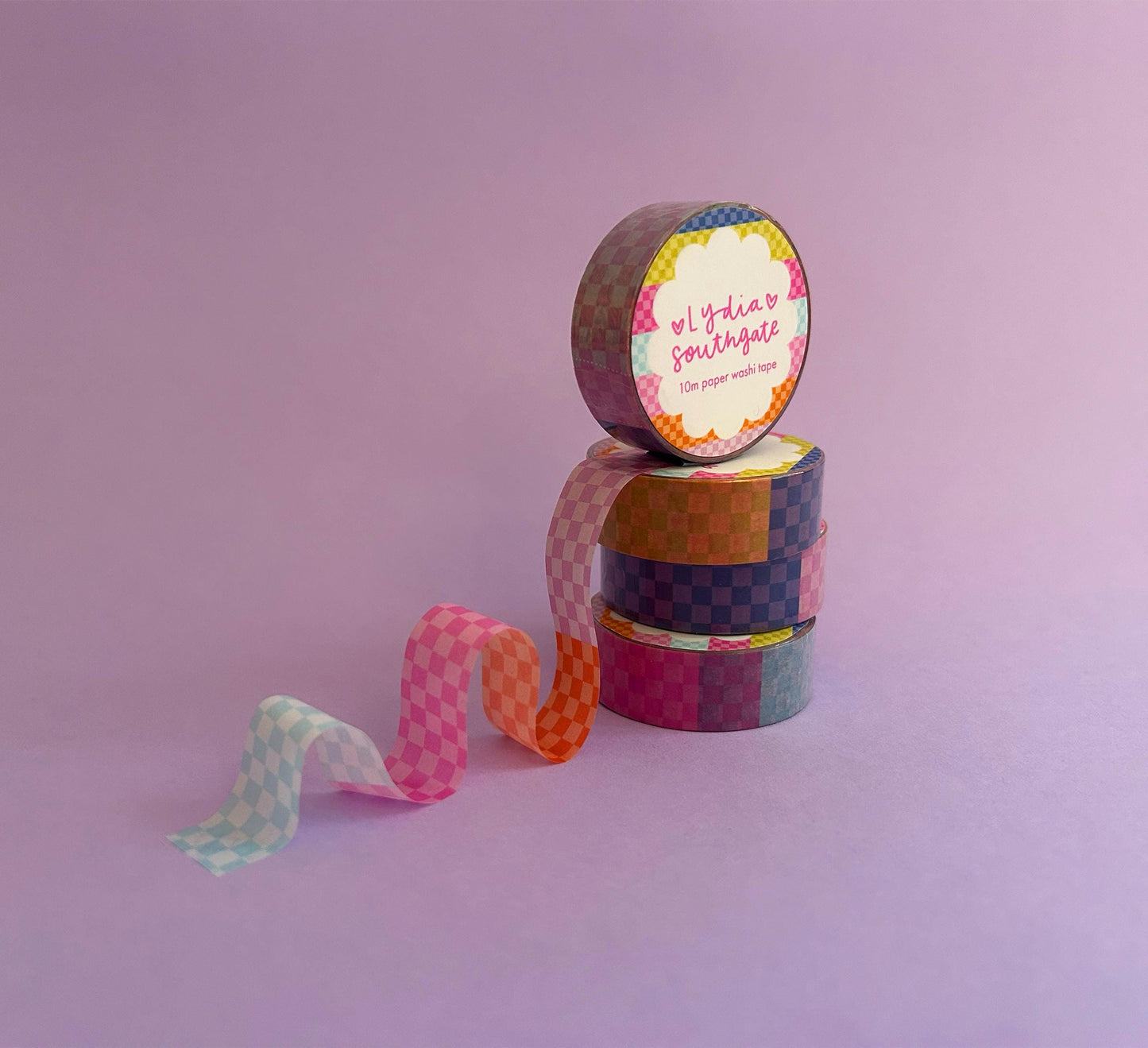 Multicoloured Checkerboard Washi Tape