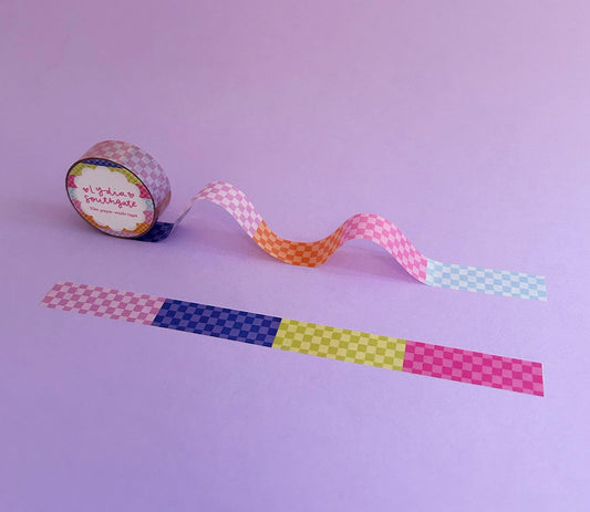 Multicoloured Checkerboard Washi Tape