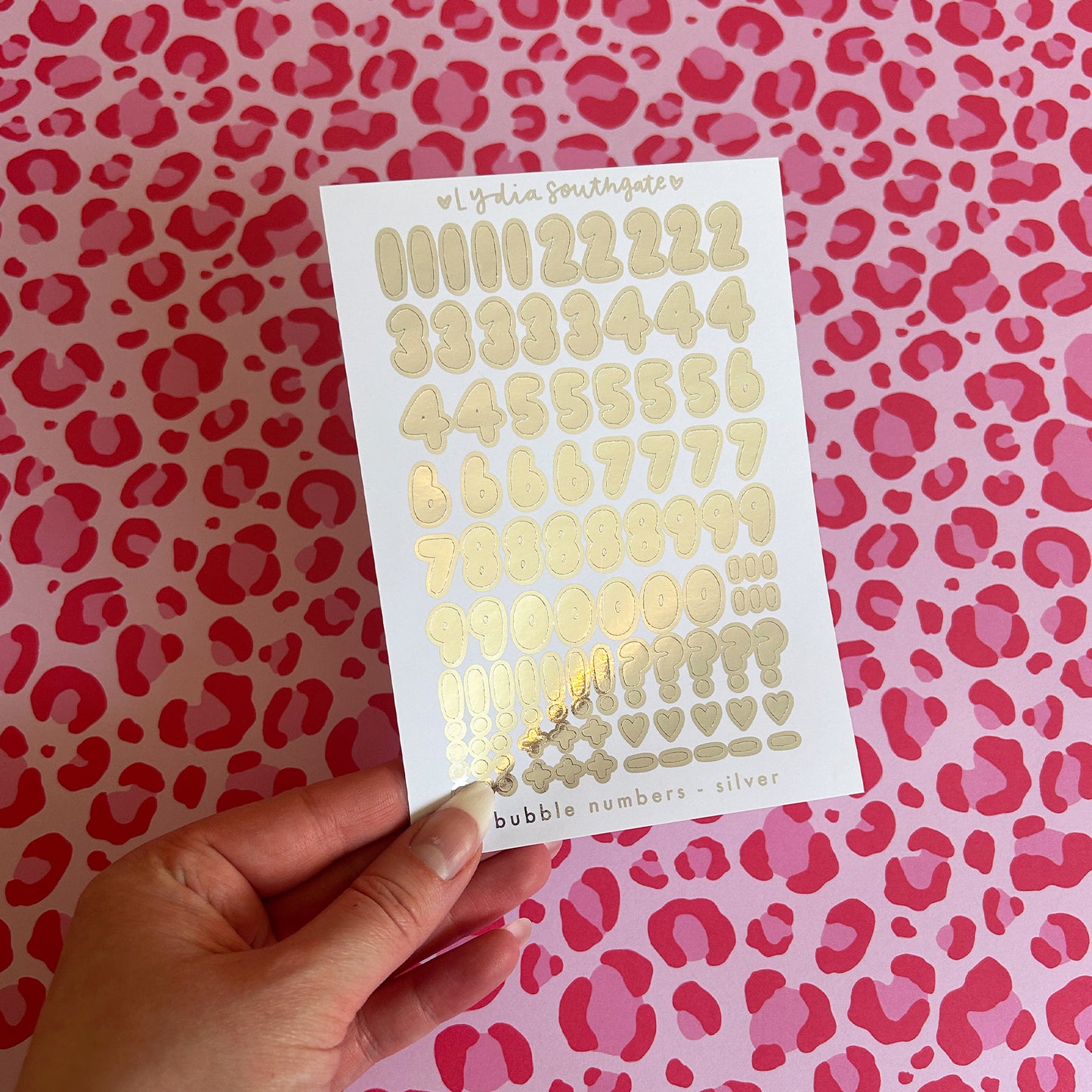 Metallic Bubble Numbers Sticker Sheet