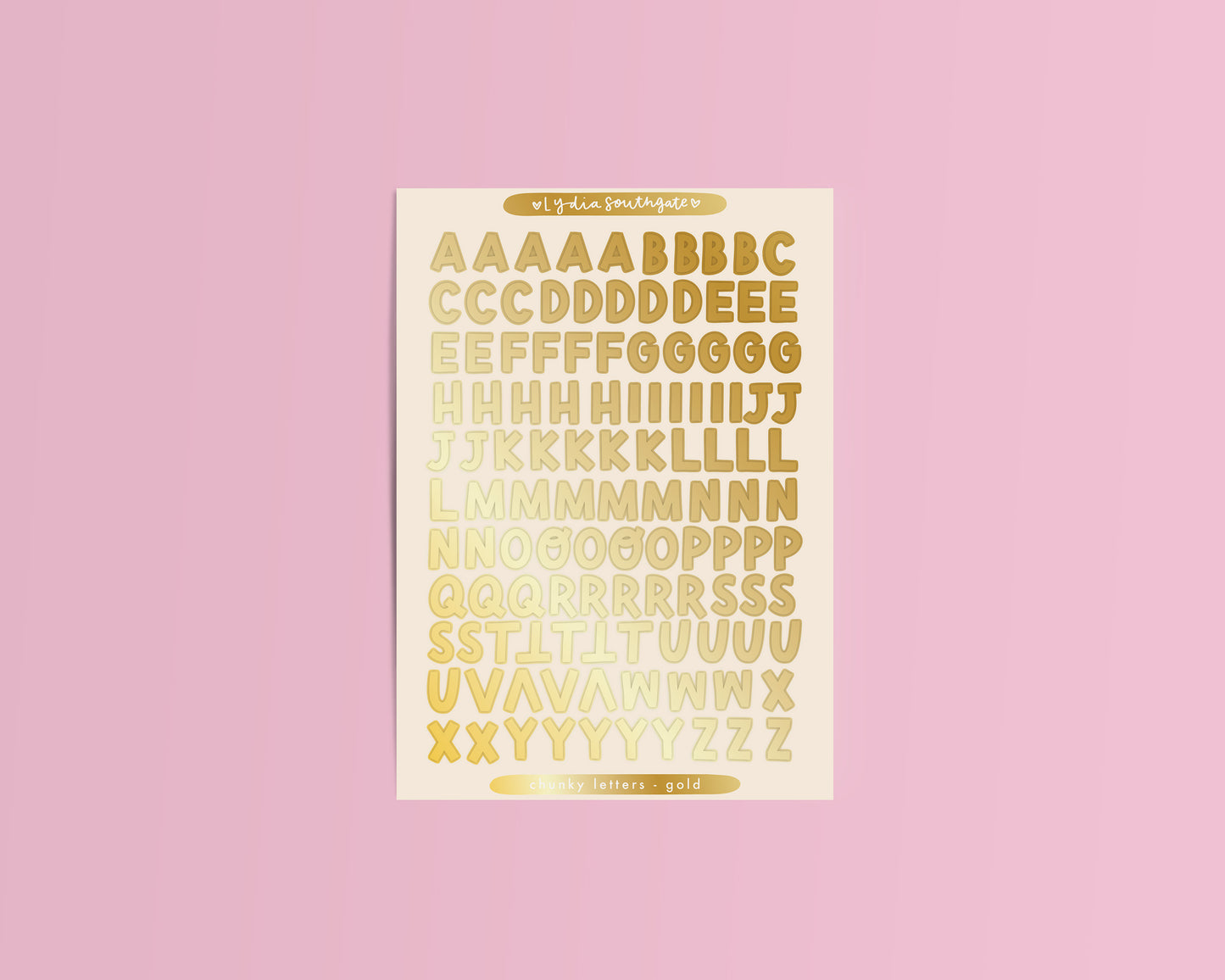 Metallic Chunky Letters Sticker Sheet