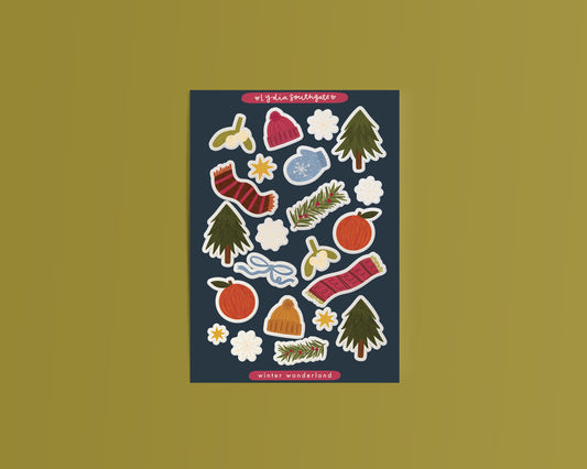 Winter Wonderland Clear Vinyl Sticker Sheet