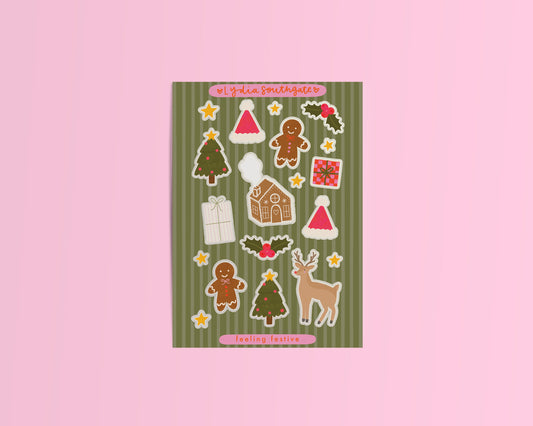 Feeling Festive Mini Clear Vinyl Sticker Sheet