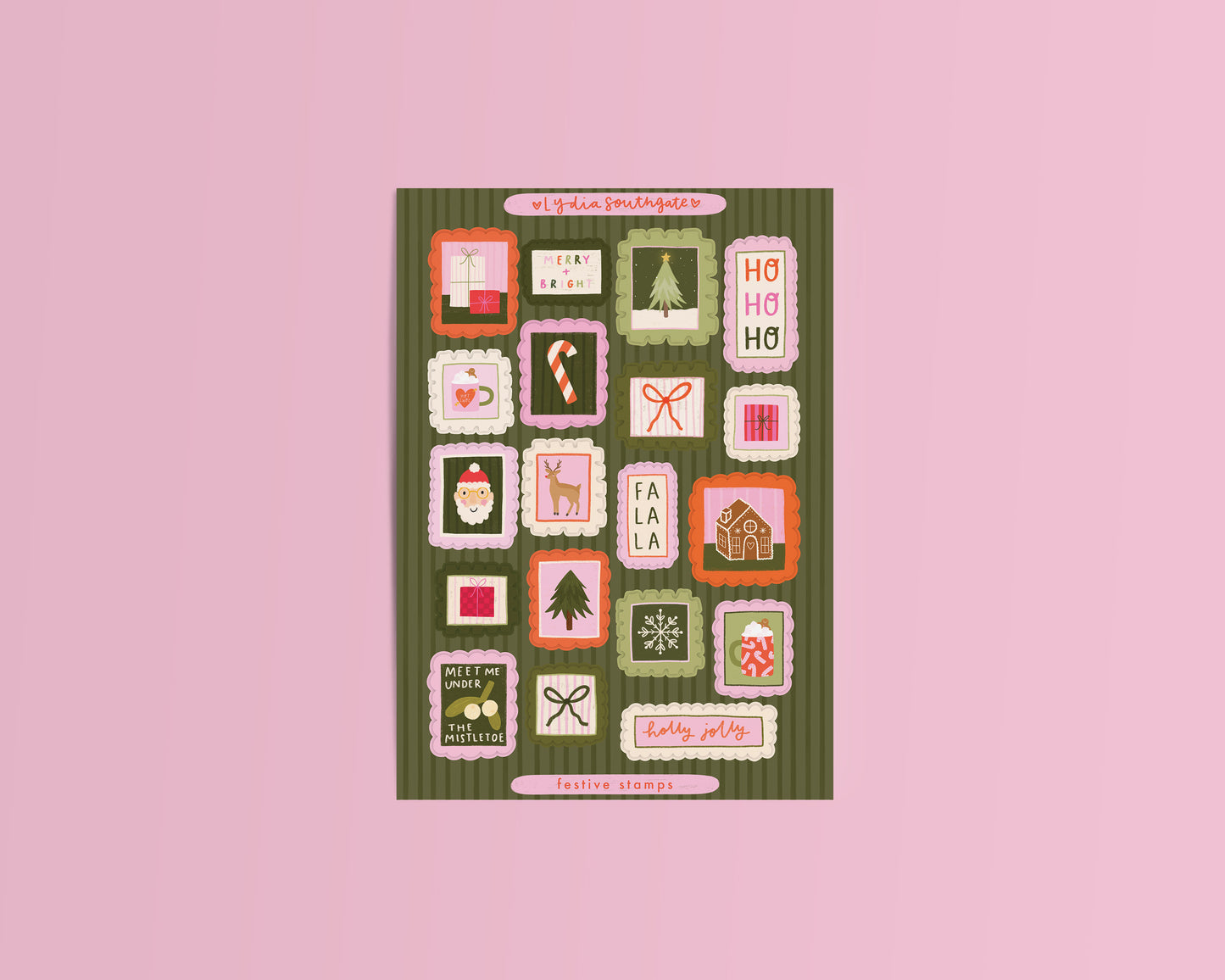 Festive Stamps Letters Sticker Sheet