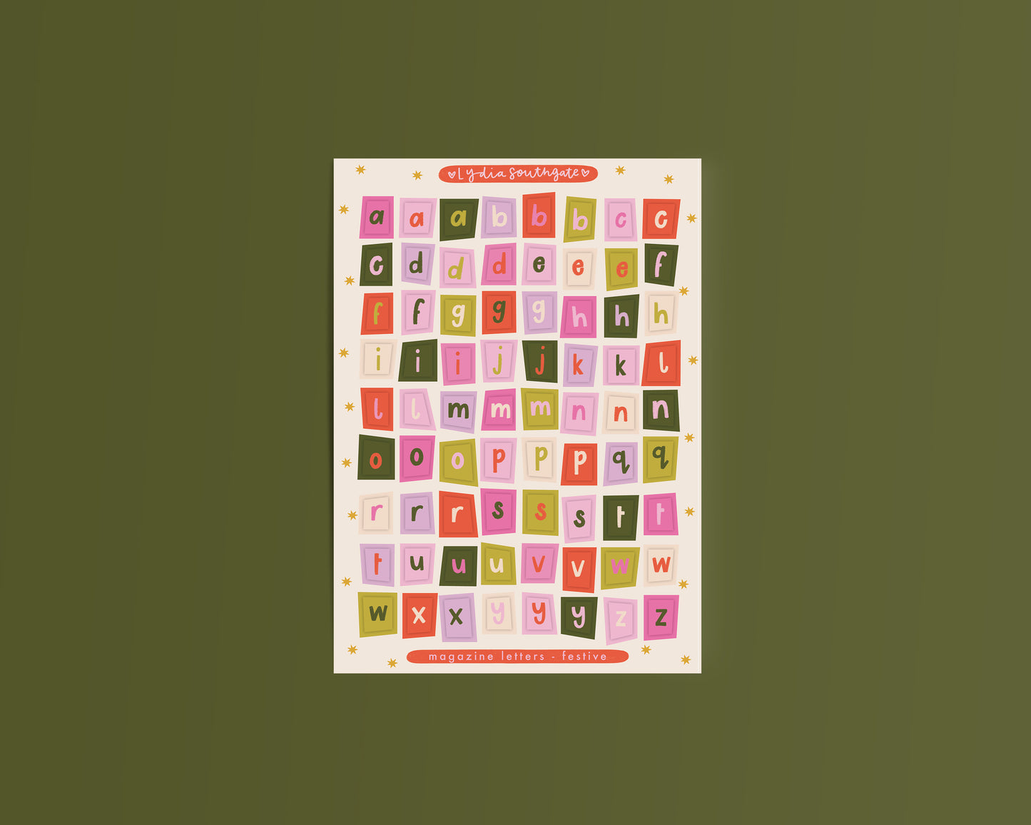 Festive Magazine Letters Sticker Sheet