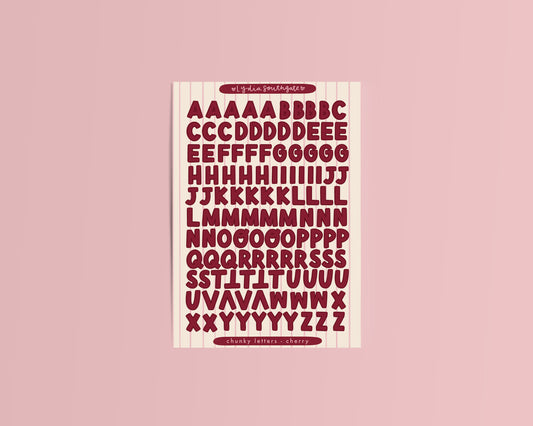 Cherry Chunky Letters Sticker Sheet