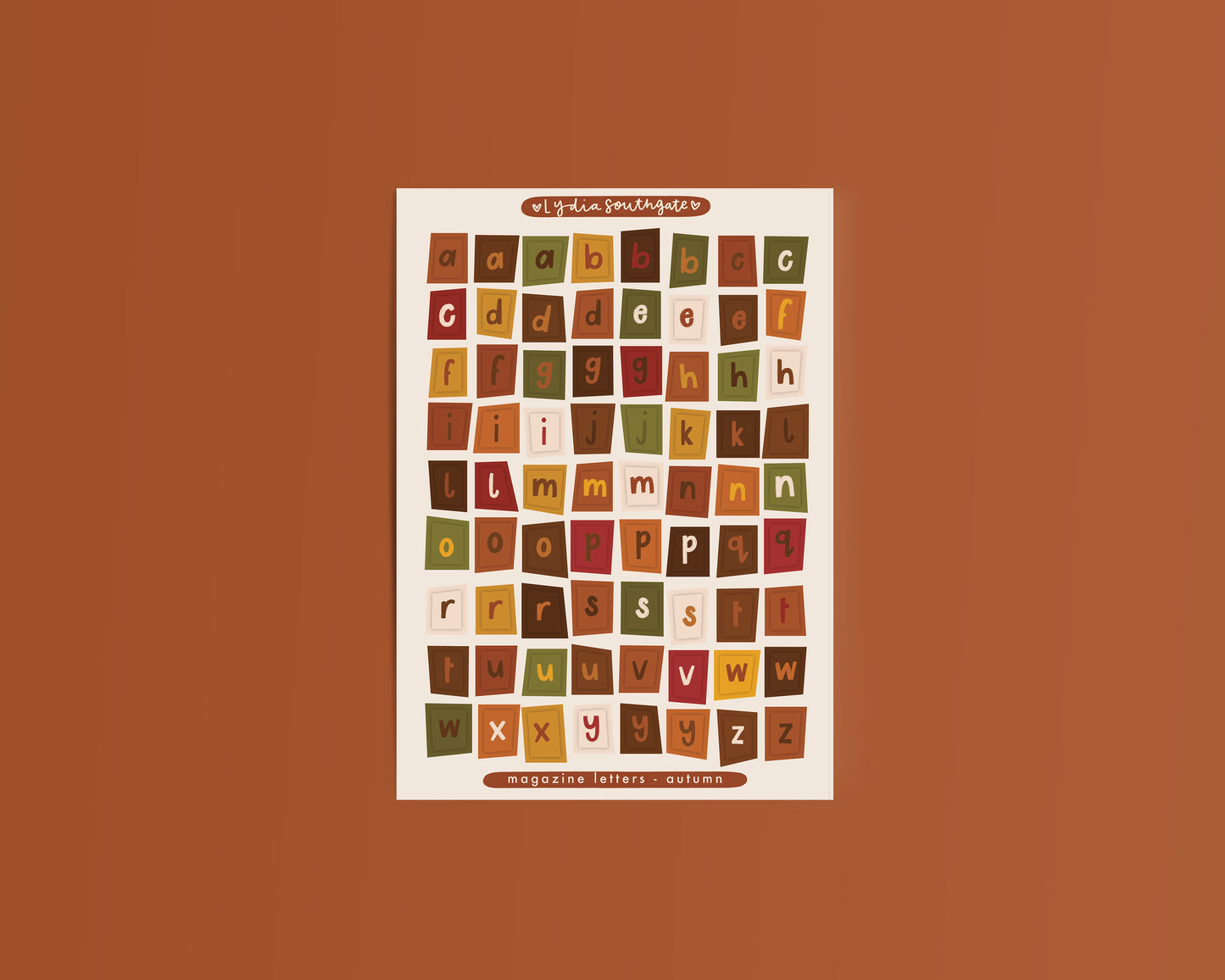 Autumnal Magazine Letters Sticker Sheet