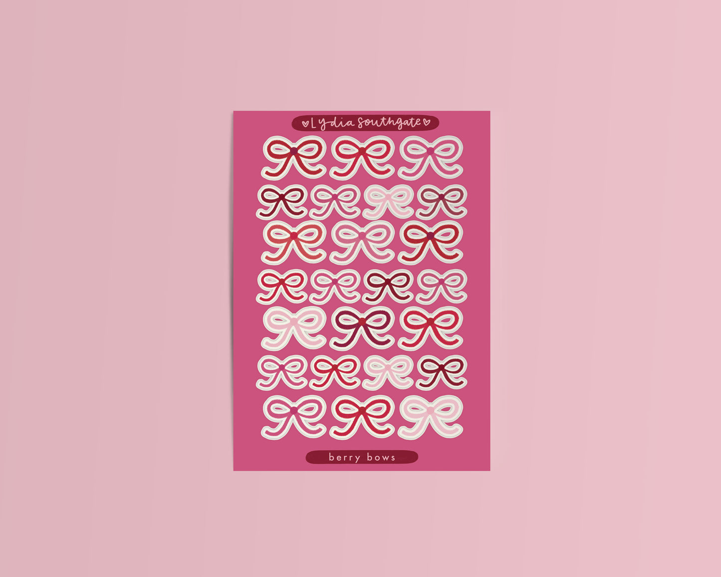 Berry Bows Mini Clear Vinyl Sticker Sheet