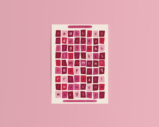 Berry Magazine Letters Sticker Sheet