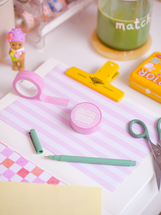 Blush Gingham Washi Tape