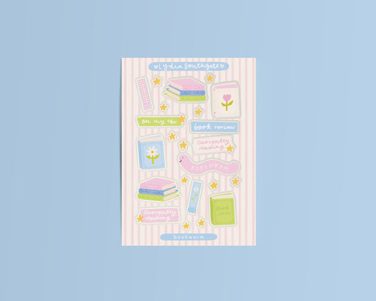 Bookworm Mini Clear Vinyl Sticker Sheet