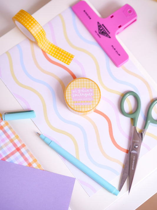 Butter Gingham Washi Tape - NEW COLOURS