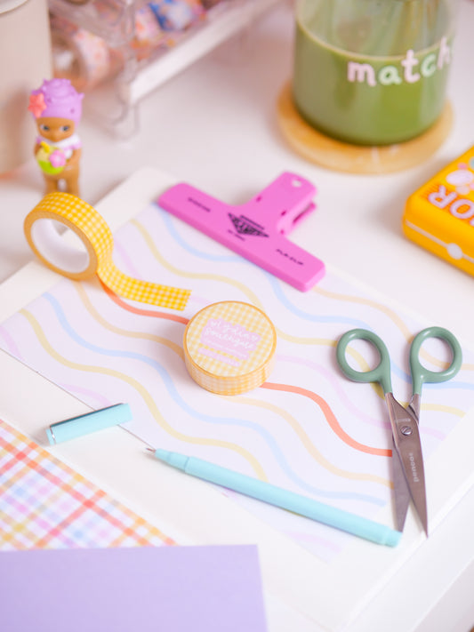 Butter Gingham Washi Tape - NEW COLOURS