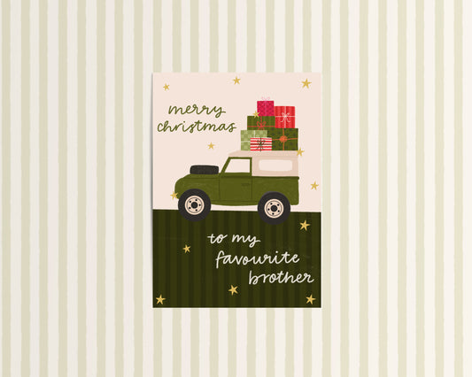 Merry Christmas to my Favourite Brother Christmas Card