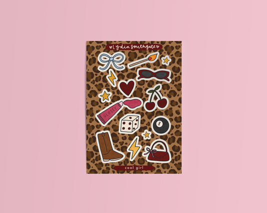 Cool Girl Mini Clear Vinyl Sticker Sheet