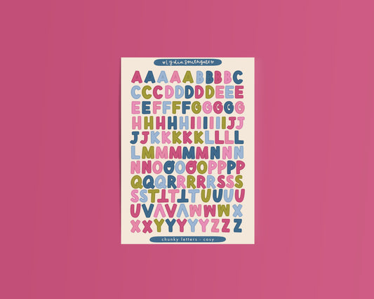 Cosy Chunky Letters Sticker Sheet