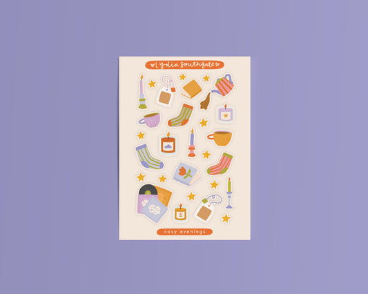 Cosy Evenings Mini Vinyl Sticker Sheet
