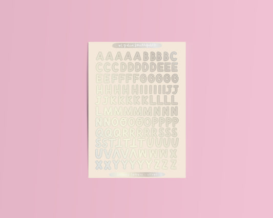 Metallic Chunky Letters Sticker Sheet