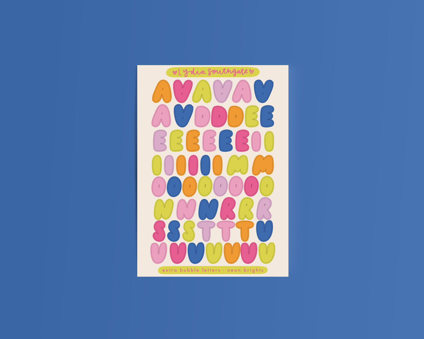 EXTRA LETTERS - Bubble Letters - 8 Colour Options