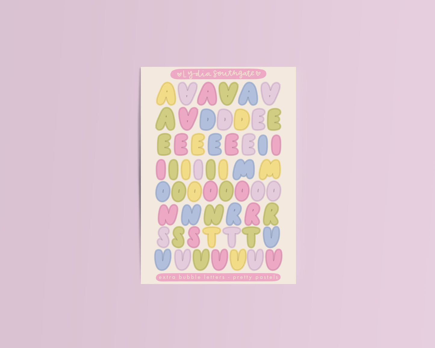 EXTRA LETTERS - Bubble Letters - 8 Colour Options