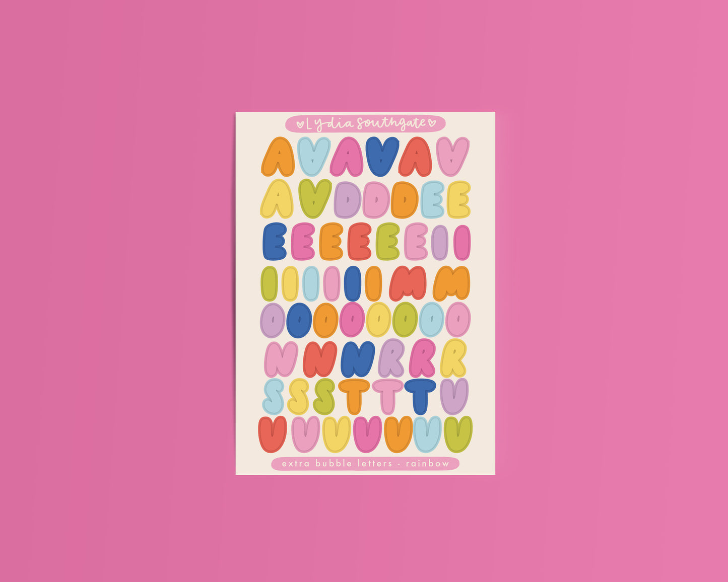 EXTRA LETTERS - Bubble Letters - 8 Colour Options