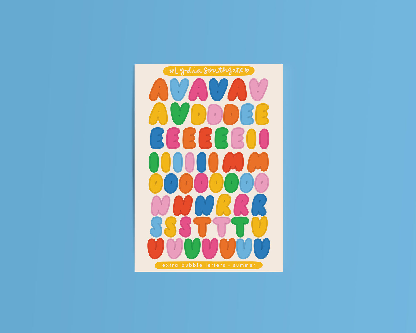 EXTRA LETTERS - Bubble Letters - 8 Colour Options