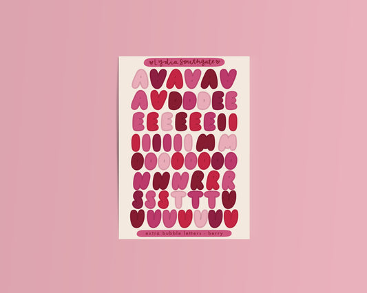 EXTRA LETTERS - Bubble Letters - 8 Colour Options