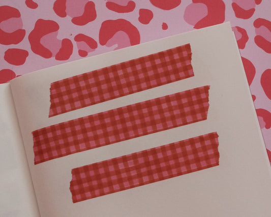 Pink and Red Gingham Washi Tape