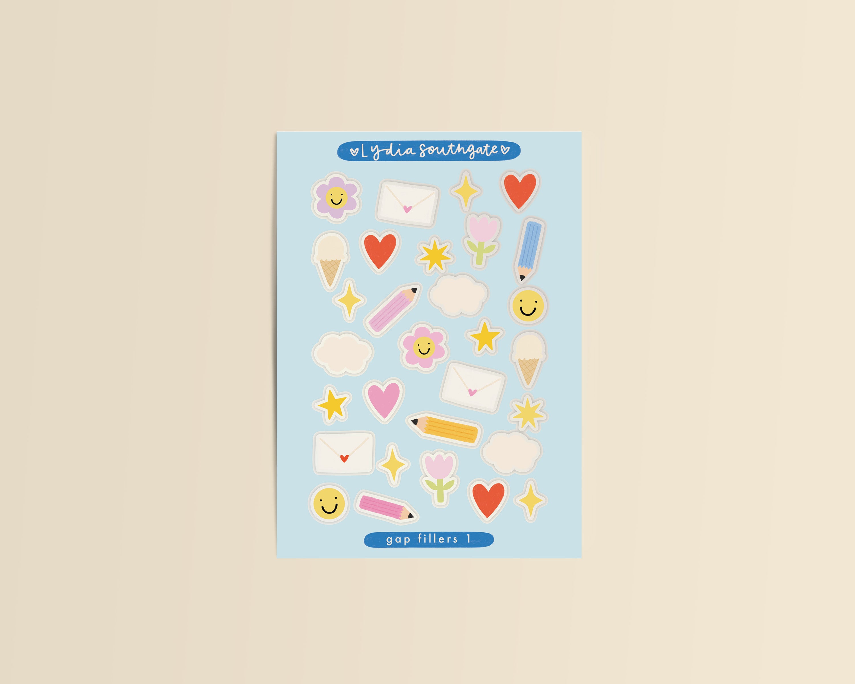Gap Fillers 1 Mini Clear Vinyl Sticker Sheet – lydia southgate