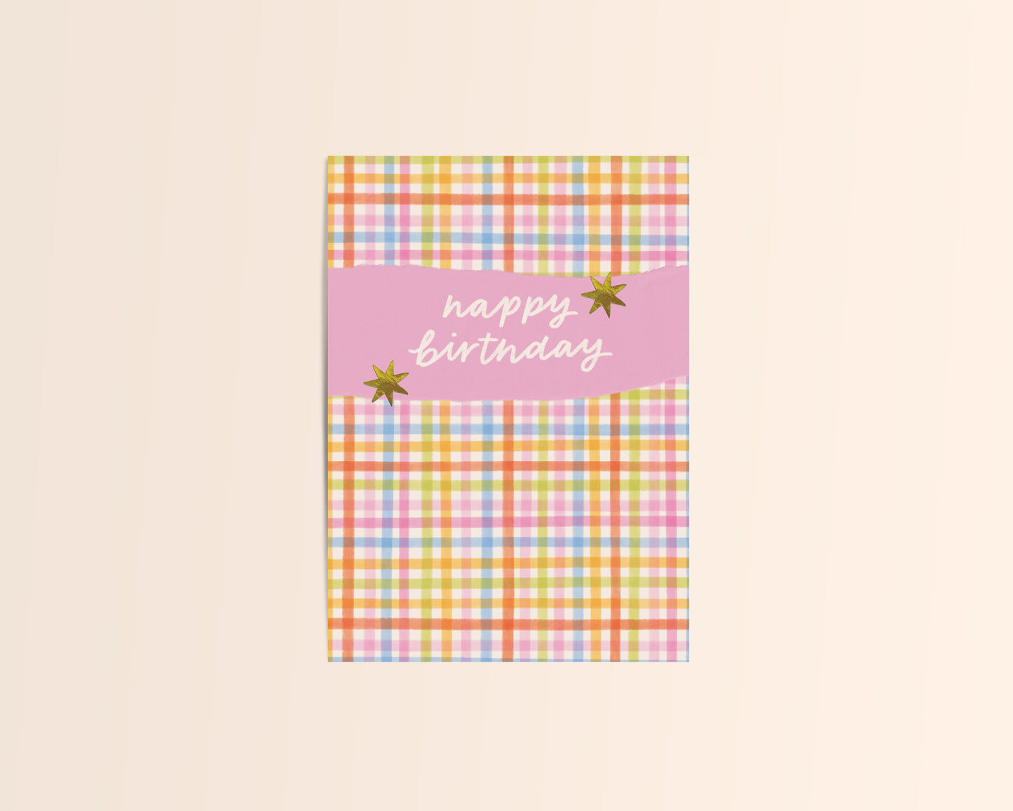 Gingham Birthday Card