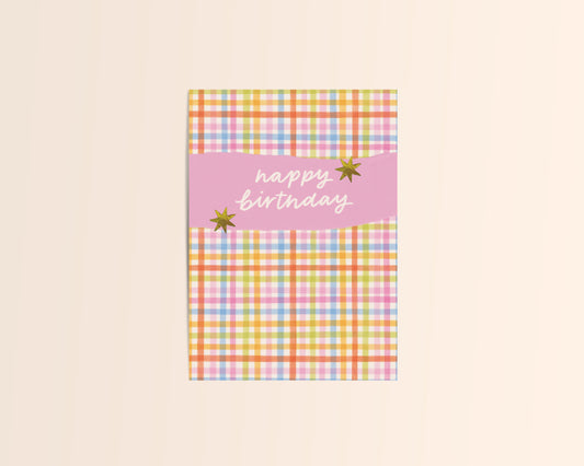 Gingham Birthday Card