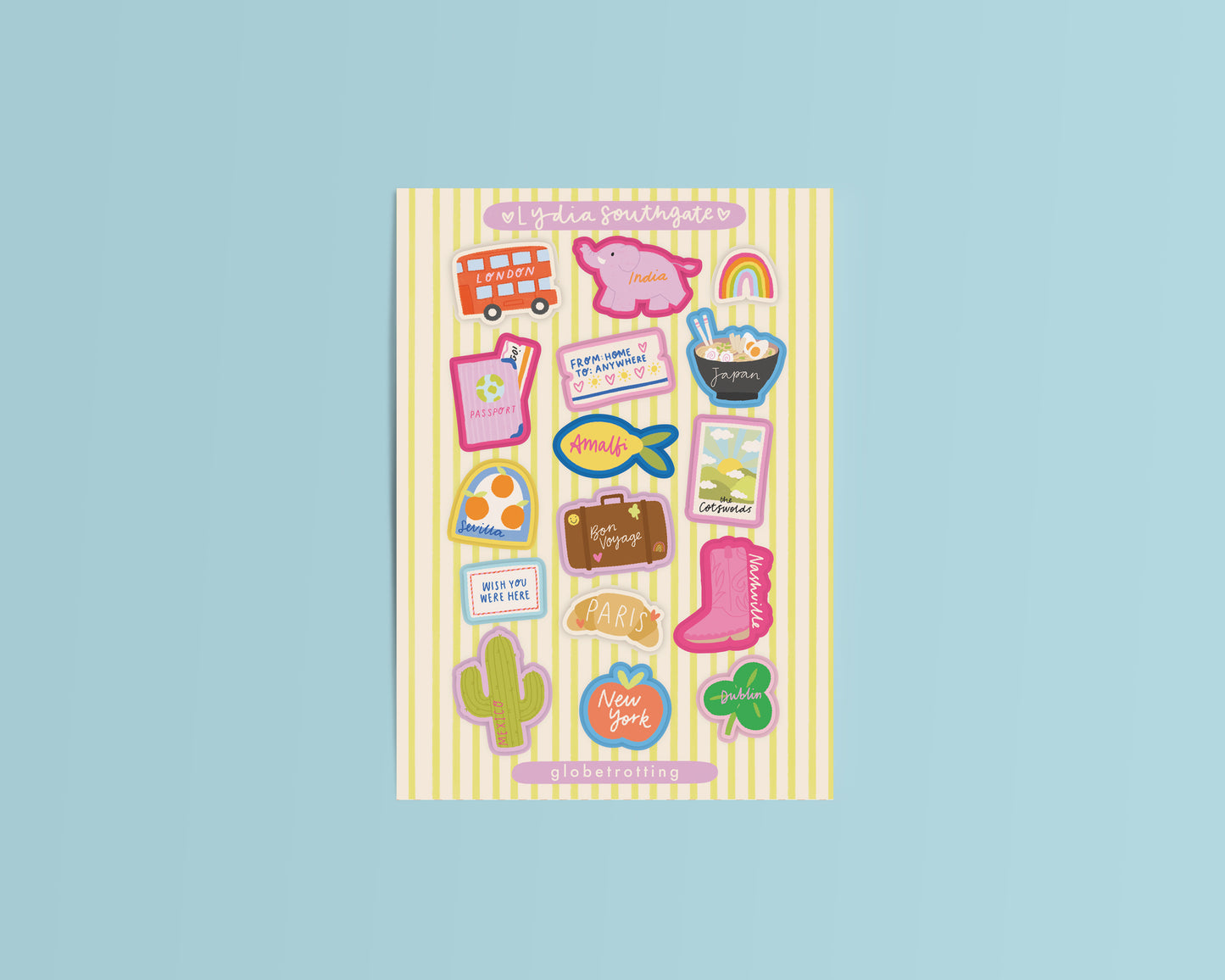 Globetrotting Mini Vinyl Sticker Sheet