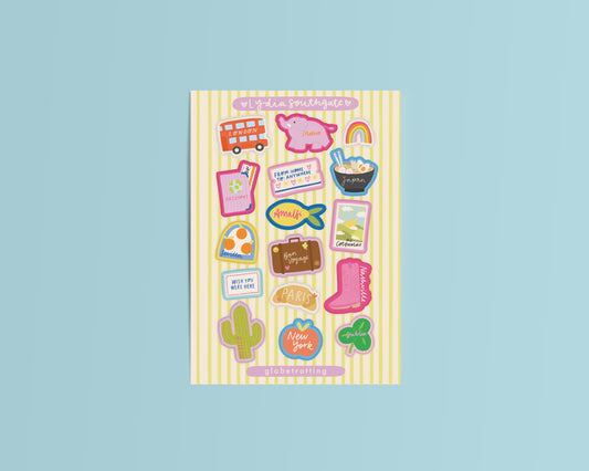 Globetrotting Mini Vinyl Sticker Sheet