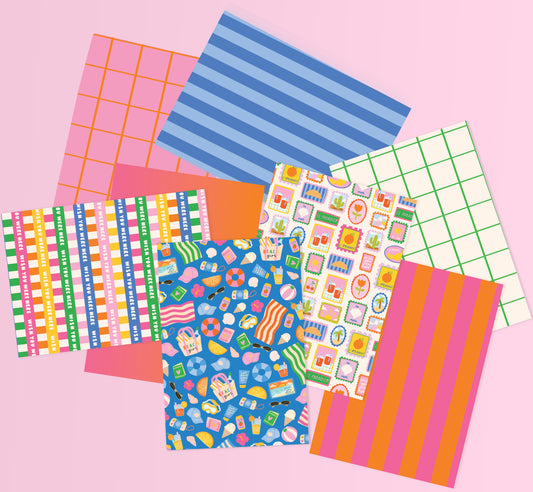 Summer Themed Deco Crafting Papers