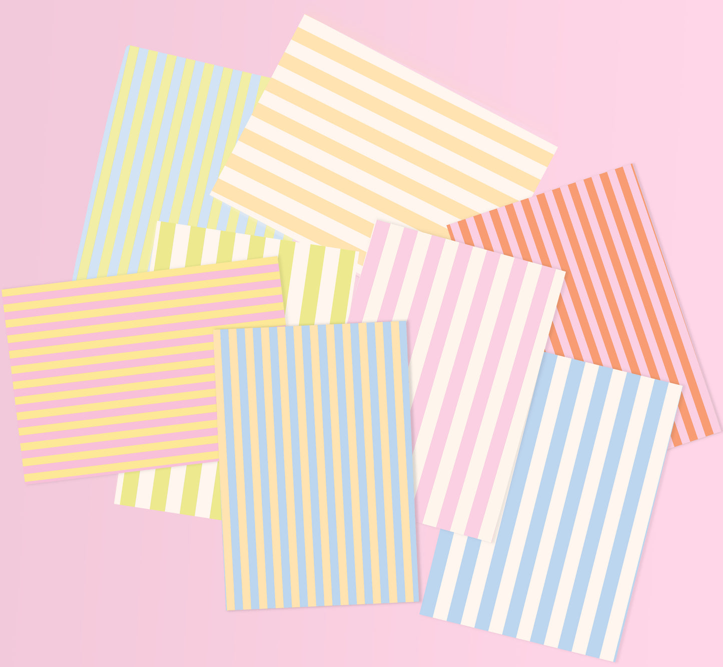 Pastel Stripe Journal/Crafting Papers