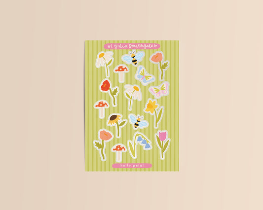 Hello Petal Mini Clear Vinyl Sticker Sheet