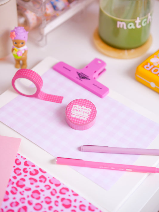 Hot Pink Gingham Washi Tape