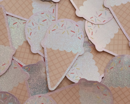 Ice Cream Glitter Vinyl Sticker