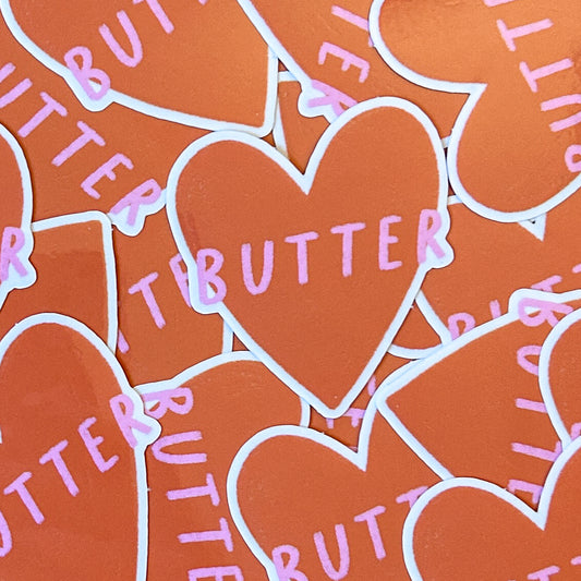 Butter Heart Vinyl Sticker