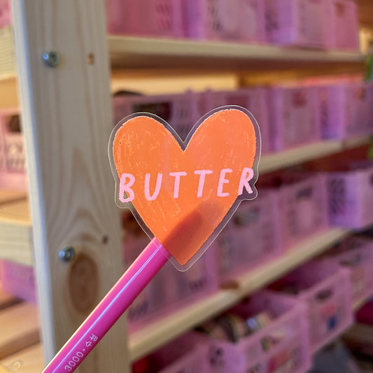 Butter Heart Vinyl Sticker