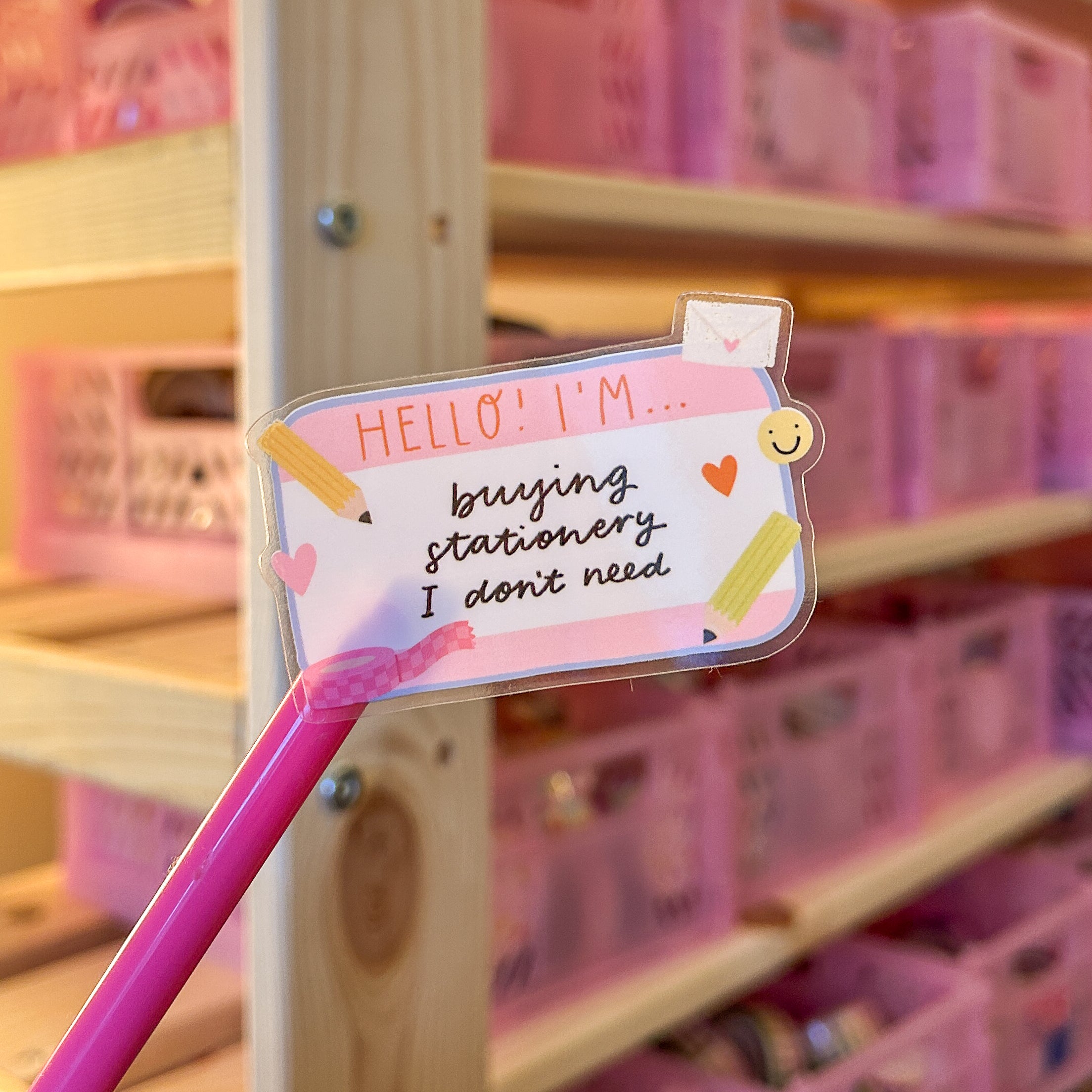 Hello I'm Buying Stationery I Don't Need Vinyl Sticker – lydia southgate