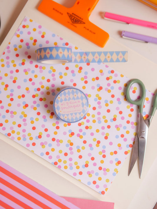 Cornflower Harlequin Washi Tape